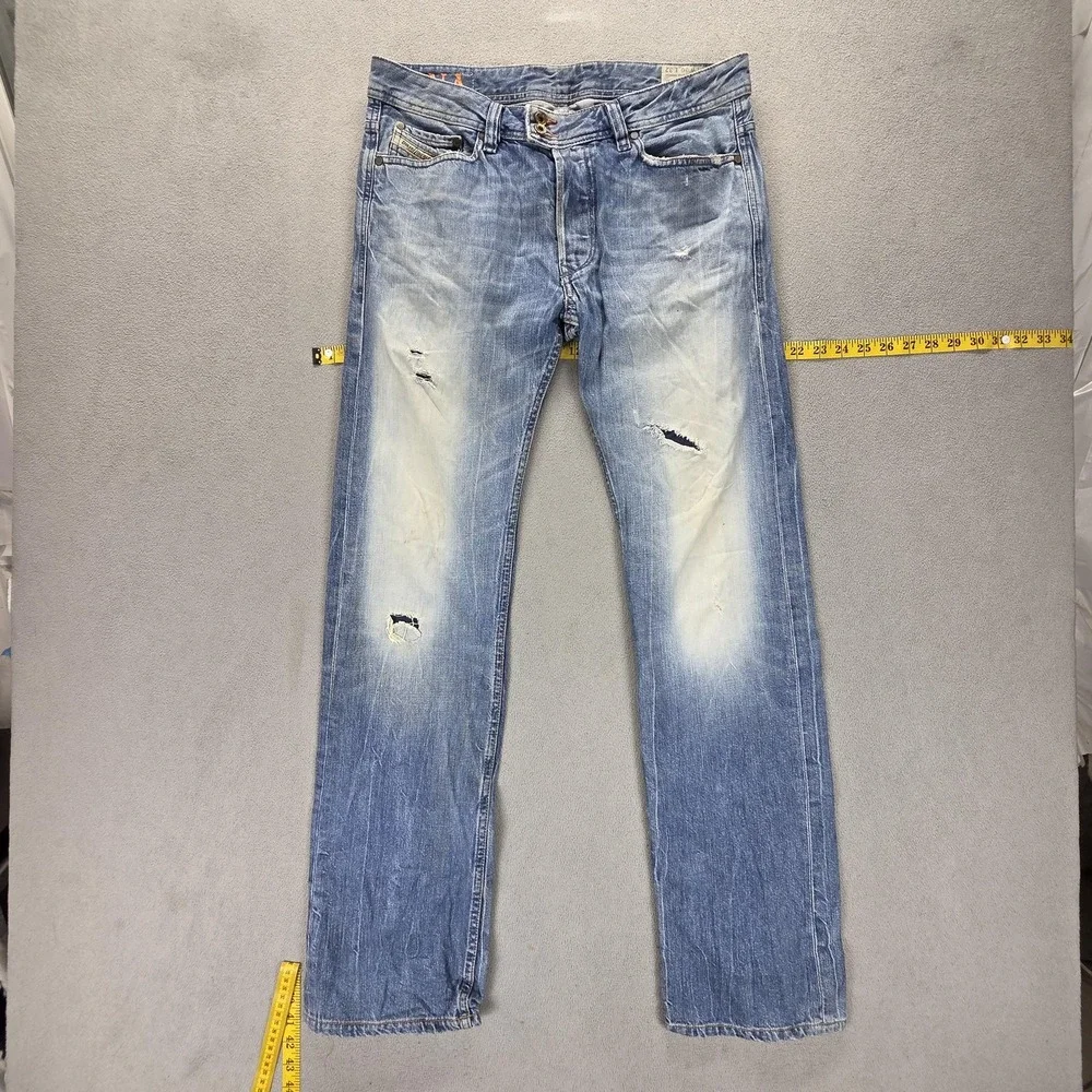 Diesel Jeans Mens 30x32 Blue Viker-R-Box Straight Distressed Made Italy 008MY